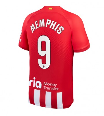Atletico Madrid Memphis Depay #9 Replica Home Stadium Shirt 2023-24 Short Sleeve